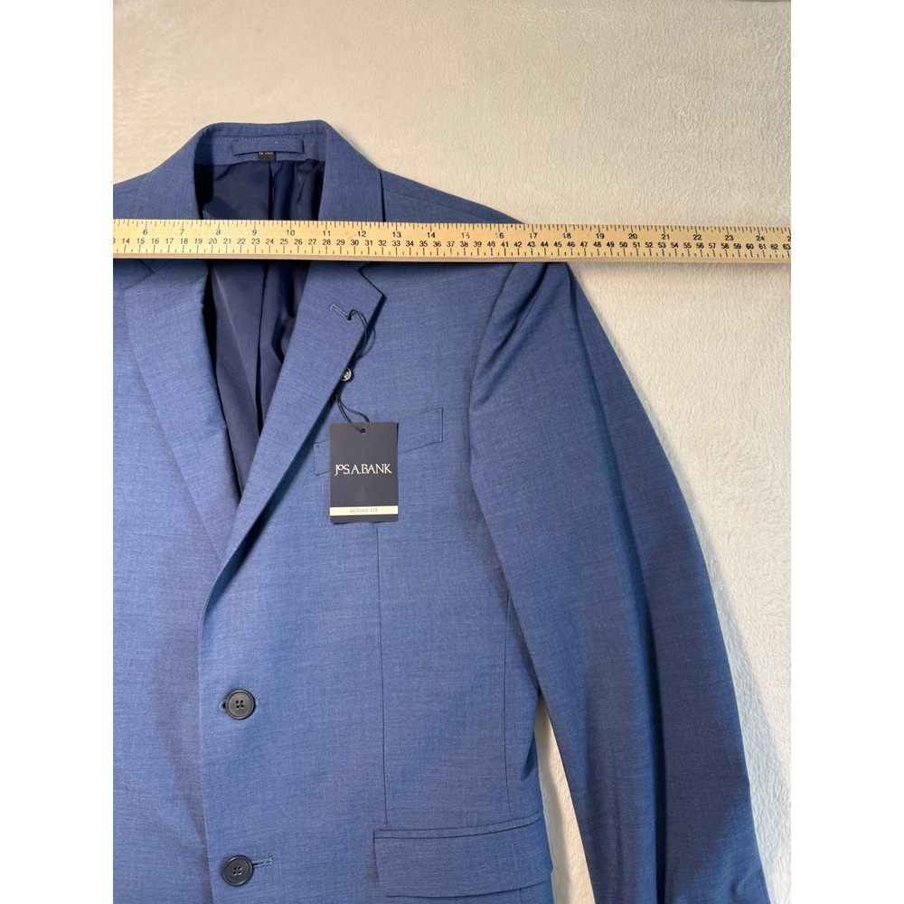 NEW Jos. A. Bank Mens Skinny Fit Stretch Suit Blue 38R 2-Button Sport Coat - Picture 9 of 15